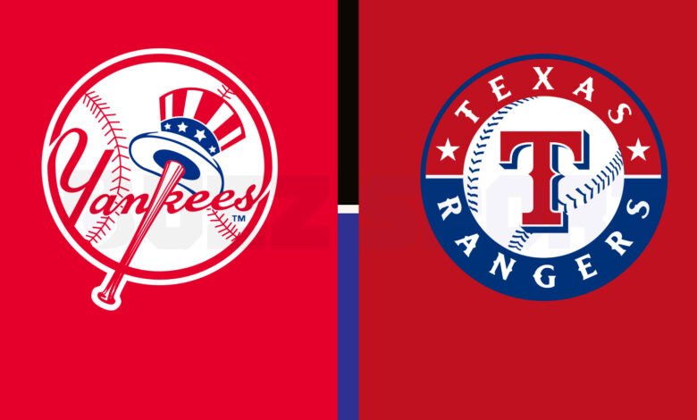 new york yankees vs texas rangers match player stats