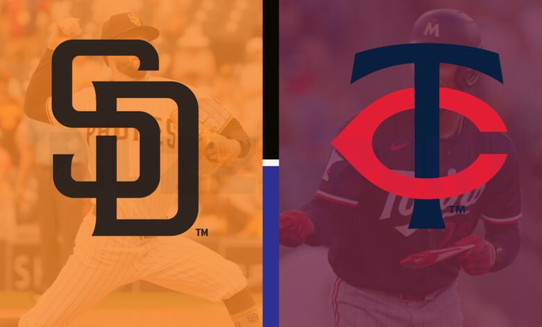 padres vs minnesota twins match player stats
