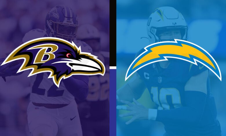 baltimore ravens vs chargers match player stats