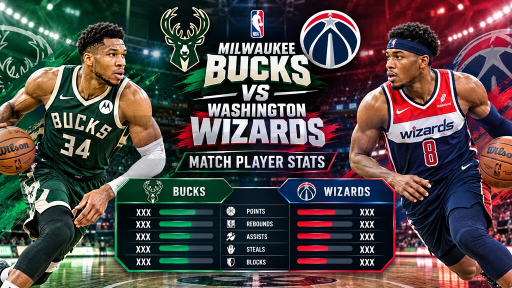 	milwaukee bucks vs washington wizards match player stats